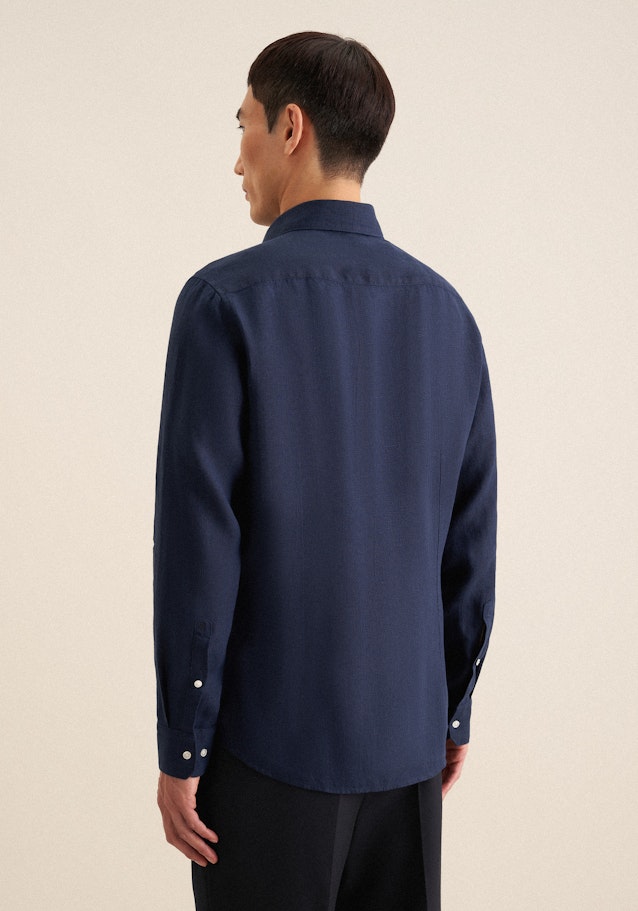 Shaped Business Hemd Uni in Bleu Foncé | Seidensticker Onlineshop
