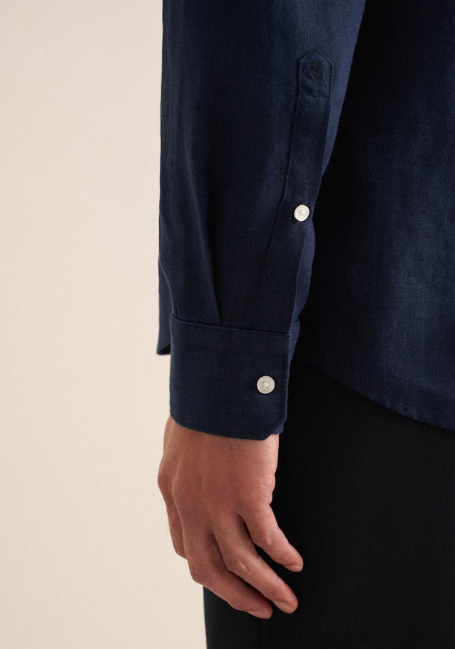 Shaped Business Hemd Uni in Bleu Foncé | Seidensticker Onlineshop