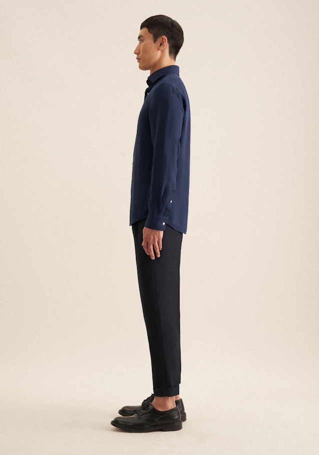 Shaped Business Hemd Uni in Bleu Foncé | Seidensticker Onlineshop