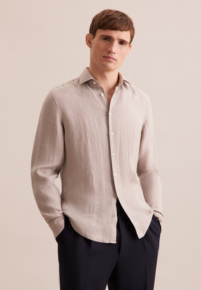 Shaped Business Hemd Uni in Beige | Seidensticker Onlineshop