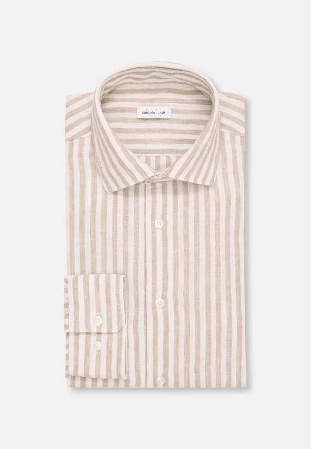 Shaped Business Hemd Streifen in Beige |  Seidensticker Onlineshop