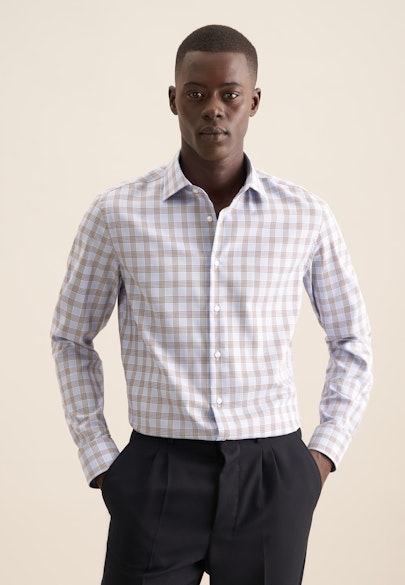 Shaped Chemise d'affaires carreaux in Marron |  Seidensticker Onlineshop