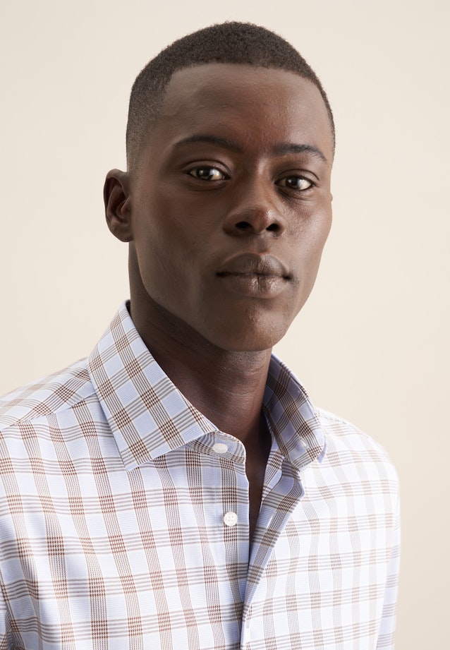 Shaped Business Hemd Karo in Braun |  Seidensticker Onlineshop