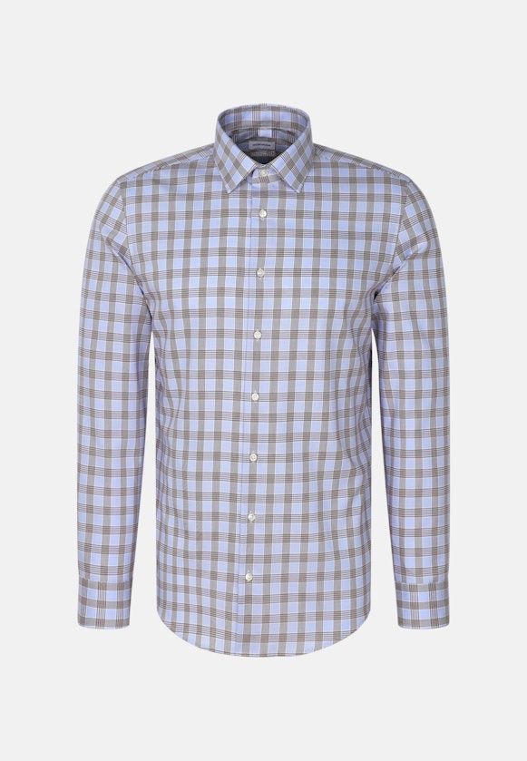 Shaped Business Hemd Karo in Braun |  Seidensticker Onlineshop