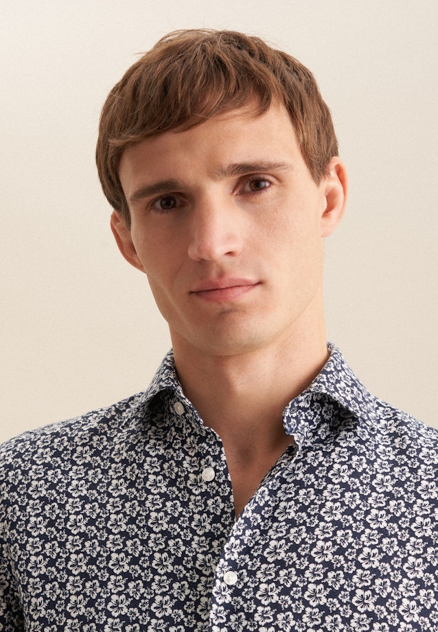 Shaped Business Hemd Floral in Dunkelblau |  Seidensticker Onlineshop