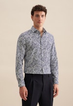 Shaped Business shirt Print in Dark Blue |  Seidensticker Onlineshop