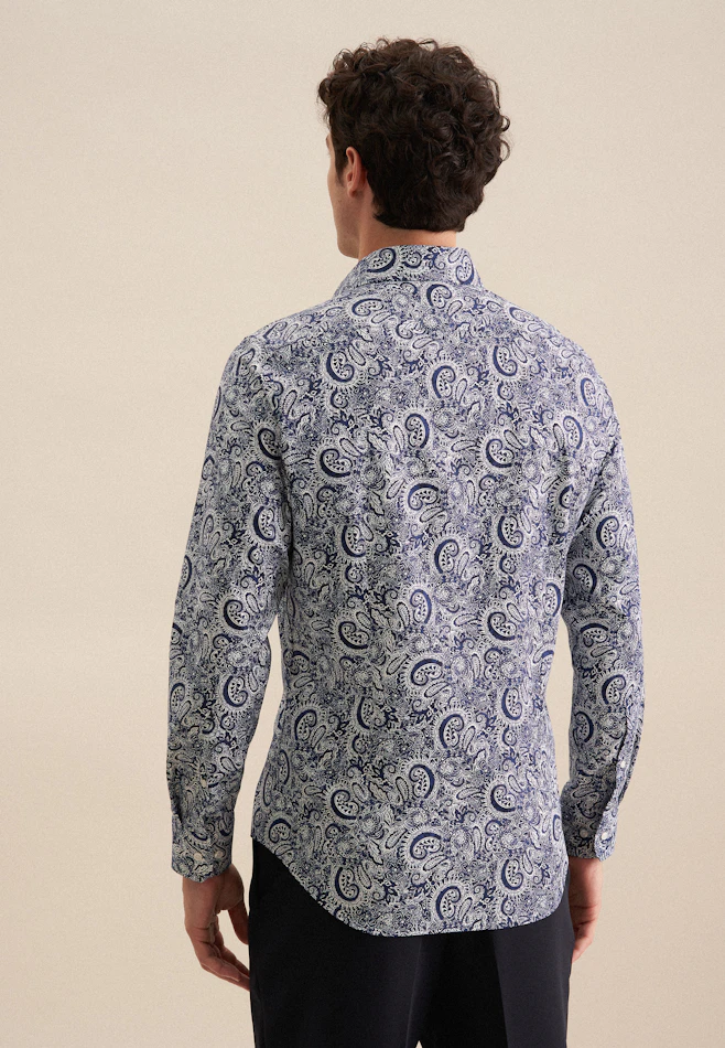 Shaped Chemise d'affaires Imprimé dans Bleu Foncé | Boutique en ligne Seidensticker