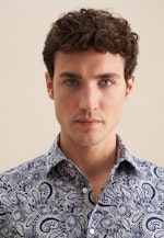 Shaped Business shirt Print in Dark Blue |  Seidensticker Onlineshop