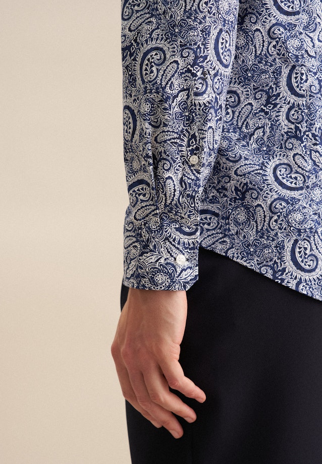 Shaped Business shirt Print in Dark Blue |  Seidensticker Onlineshop