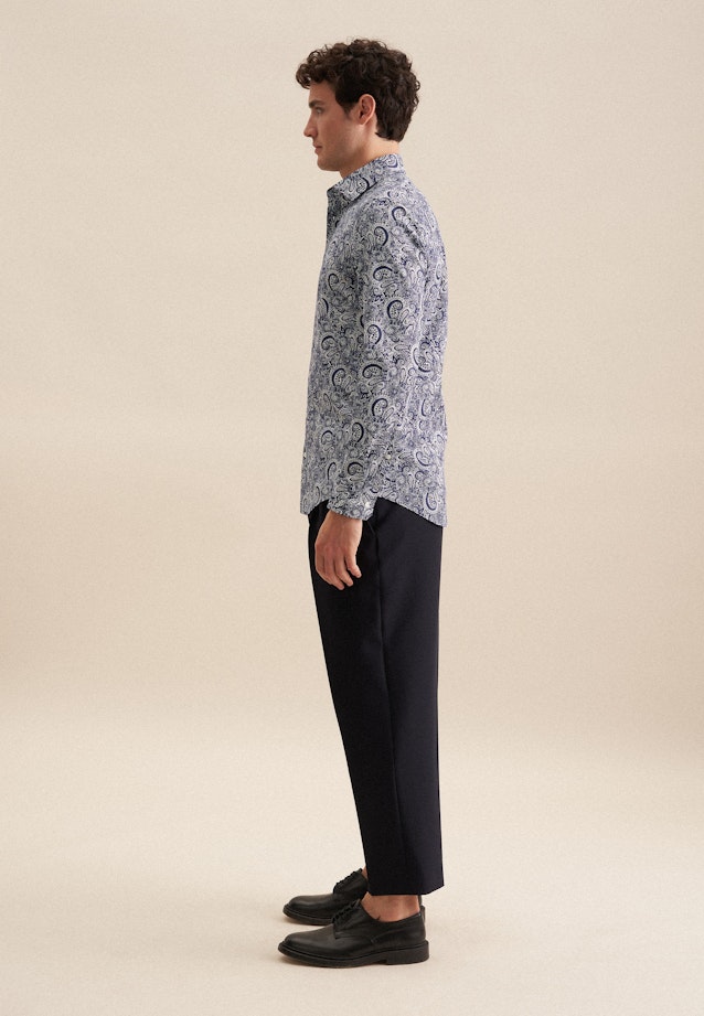 Shaped Business shirt Print in Dark Blue |  Seidensticker Onlineshop