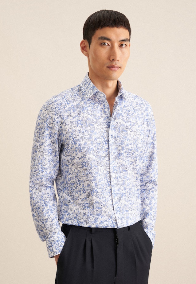 Shaped Business shirt Floral in Light Blue |  Seidensticker Onlineshop