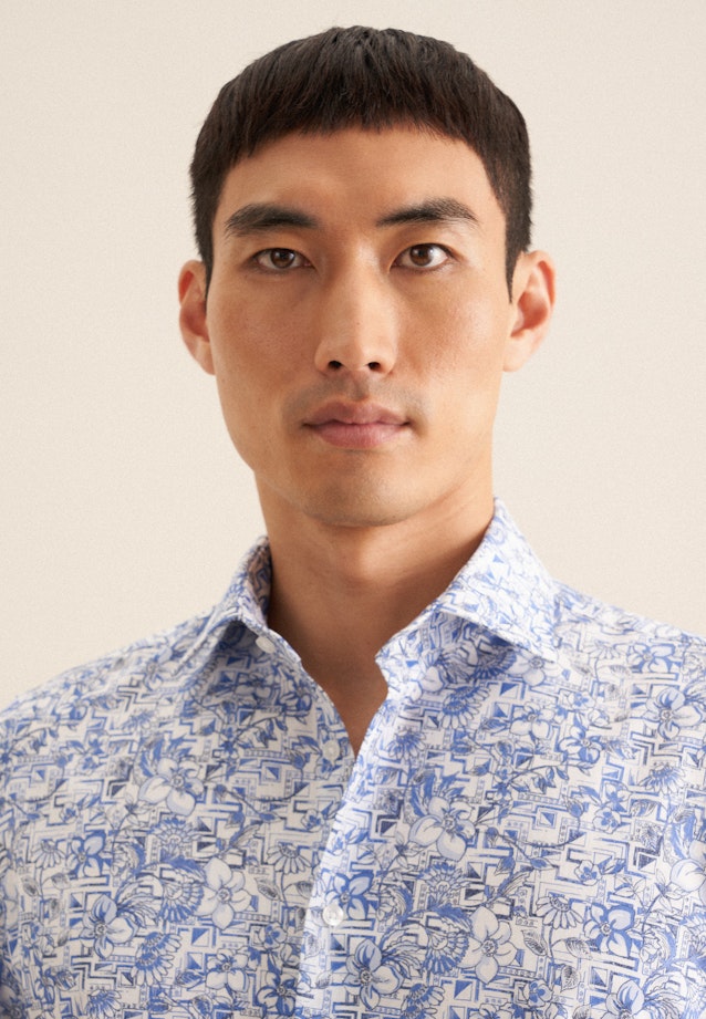 Shaped Business shirt Floral in Light Blue |  Seidensticker Onlineshop