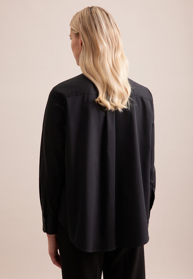 Hemdbluse mit Stretchanteil in A- Linie in Schwarz |  Seidensticker Onlineshop