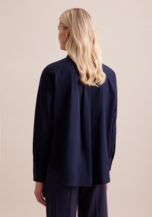 Hemdbluse mit Stretchanteil in A- Linie in Bleu Foncé | Seidensticker Onlineshop