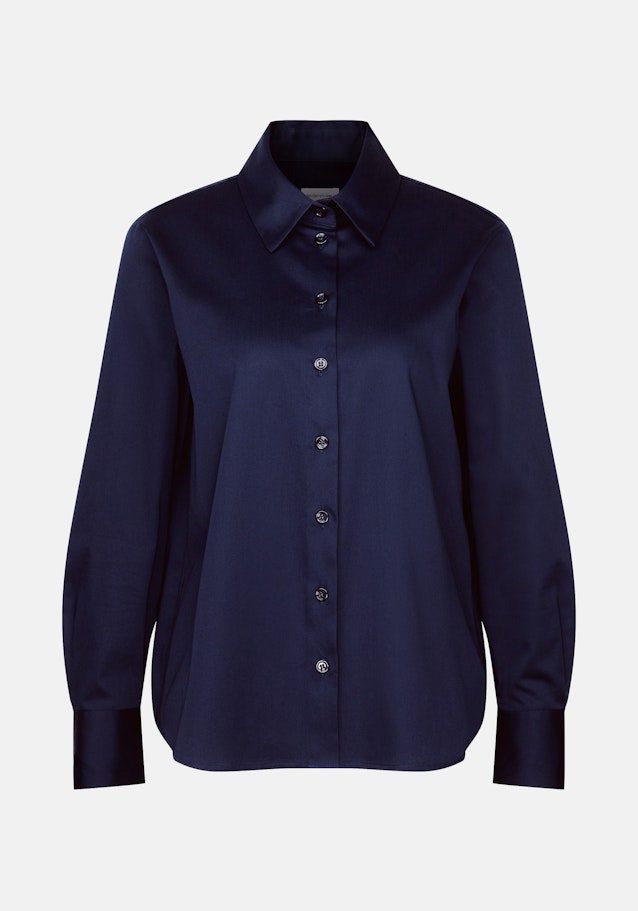 Hemdbluse mit Stretchanteil in A- Linie in Bleu Foncé | Seidensticker Onlineshop