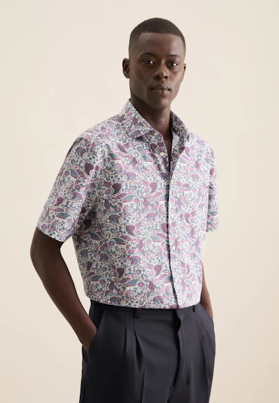 Regular Business shirt Print in Green |  Seidensticker Onlineshop