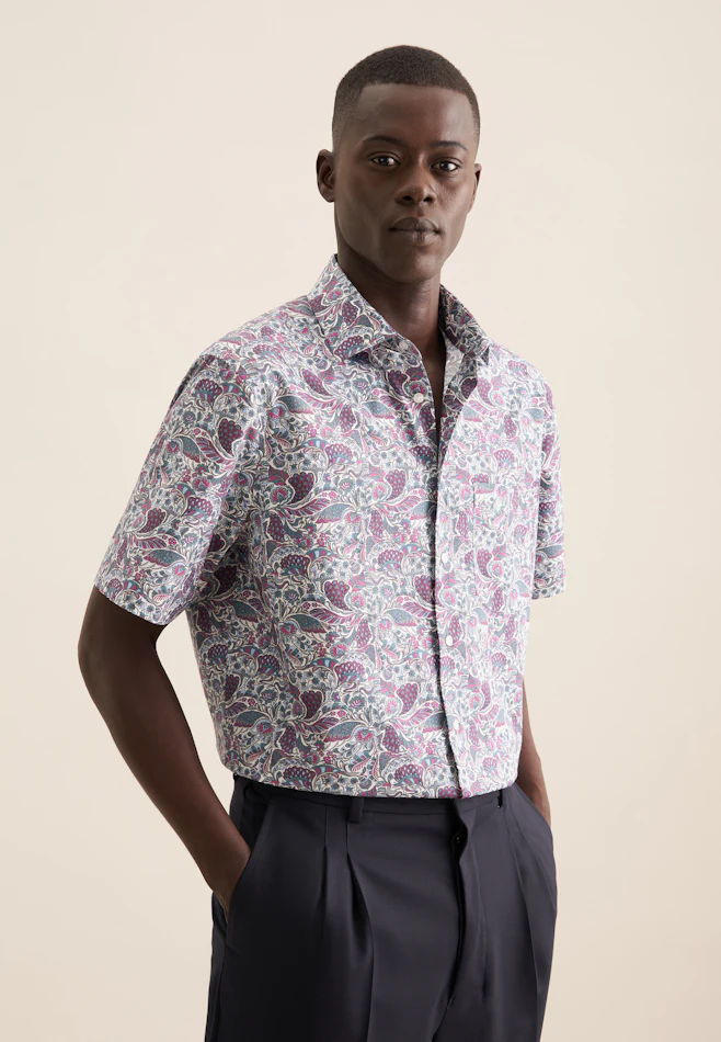 Regular Business shirt Print in Green | Seidensticker online shop