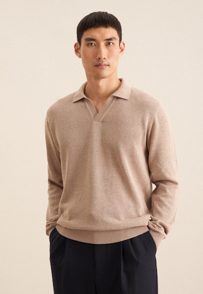 Collar Pullover  , Uni in Beige |  Seidensticker Onlineshop