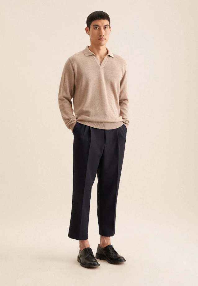 Collar Pullover  , Uni in Beige |  Seidensticker Onlineshop