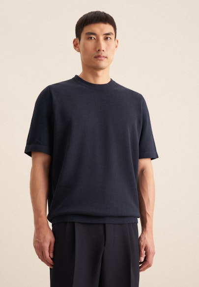 T-Shirt Uni in Dunkelblau |  Seidensticker Onlineshop