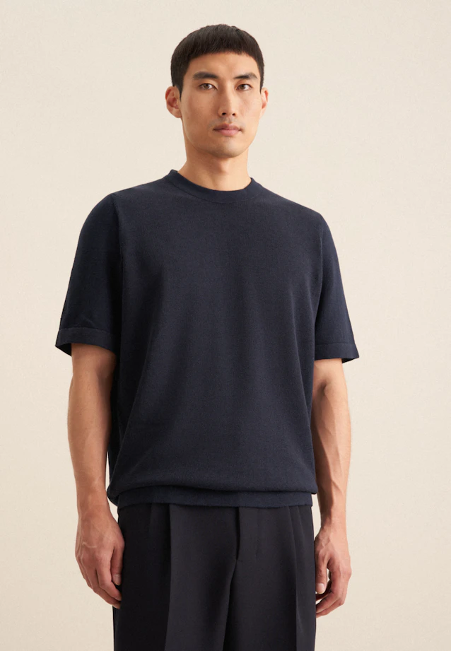 T-Shirt Uni in Dunkelblau |  Seidensticker Onlineshop