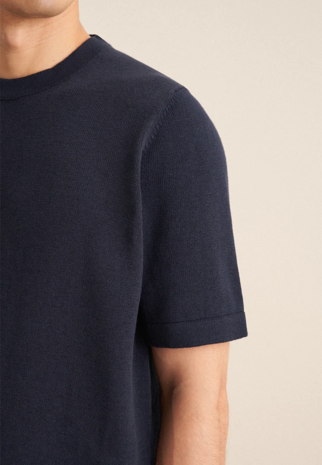 T-Shirt Uni in Dunkelblau |  Seidensticker Onlineshop