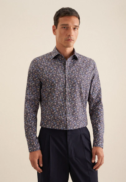 Slim Chemise d'affaires Floral in Marron |  Seidensticker Onlineshop