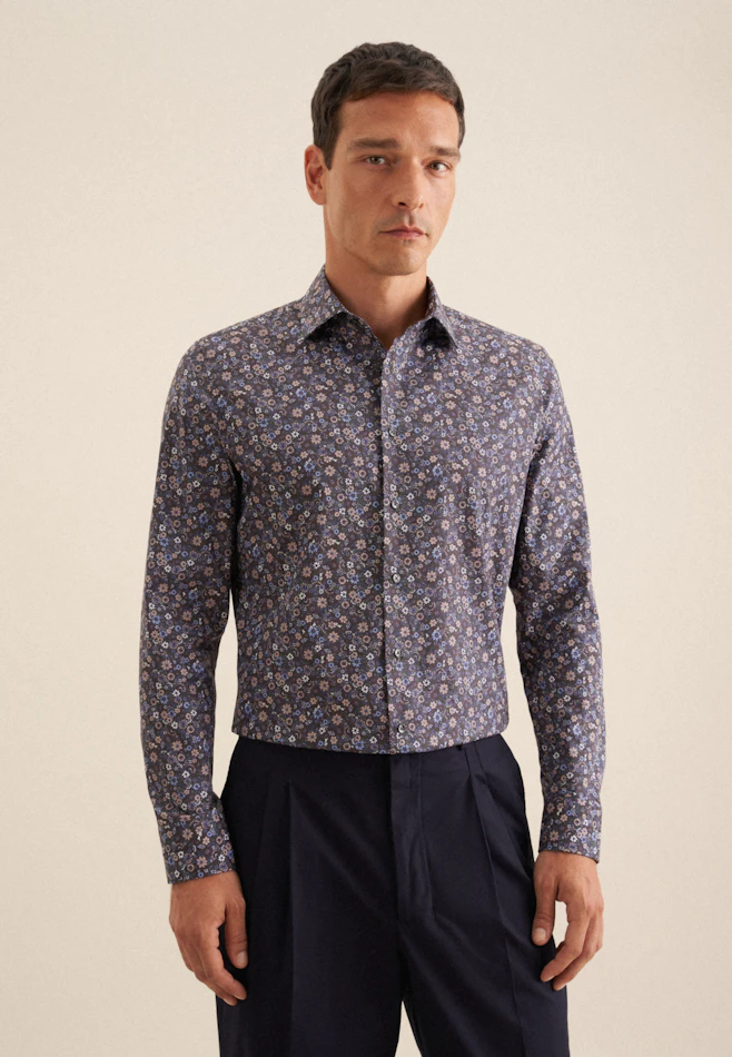 Slim Business Hemd Floral in Braun | Seidensticker Onlineshop