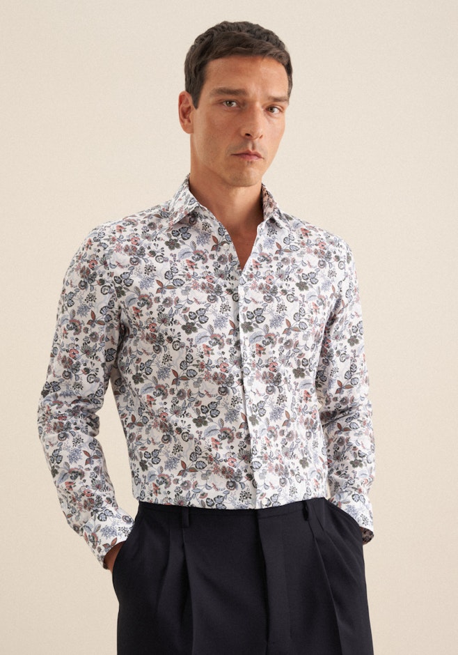 Slim Chemise d'affaires Imprimé dans Orange | Boutique en ligne Seidensticker