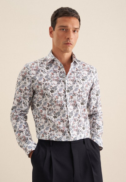 Slim Business shirt Print in Orange |  Seidensticker Onlineshop