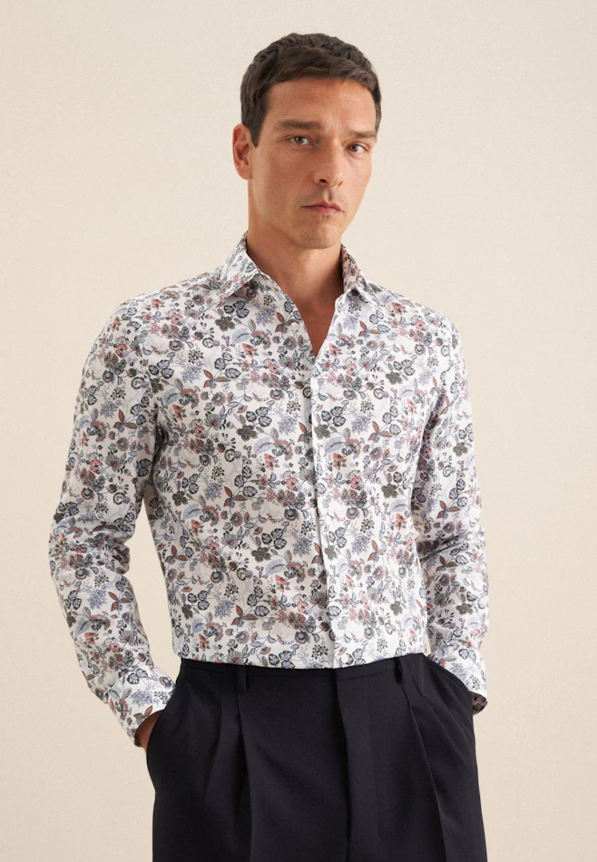 Slim Business shirt Print in Orange | Seidensticker online shop