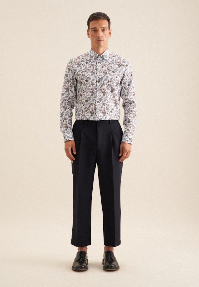 Slim Business Hemd Druck in Orange |  Seidensticker Onlineshop