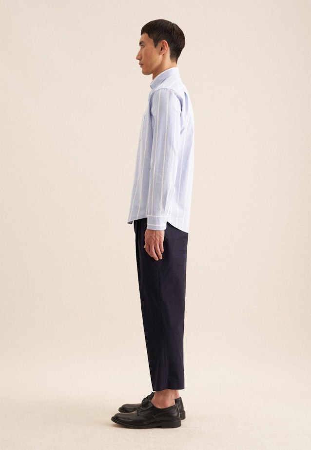 Regular Casual Hemd Streifen in Hellblau |  Seidensticker Onlineshop