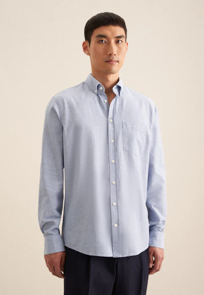 Regular Casual Hemd Uni in Hellblau |  Seidensticker Onlineshop