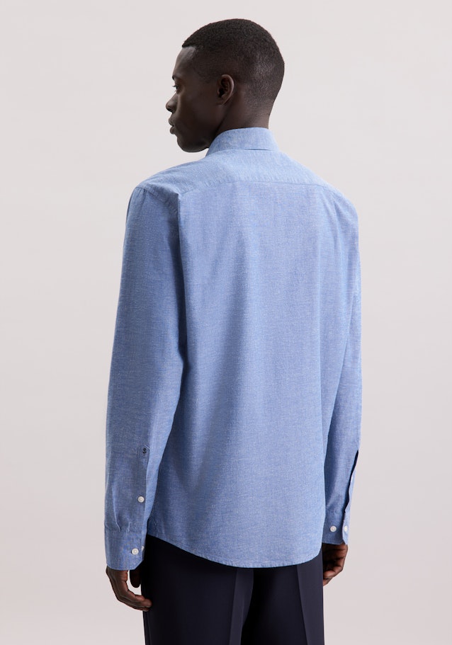 Regular Casual Hemd Uni in Mittelblau | Seidensticker Onlineshop