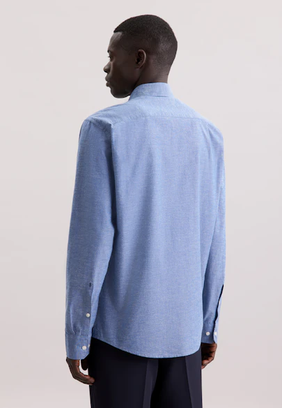 Regular Casual Hemd Uni in Mittelblau |  Seidensticker Onlineshop