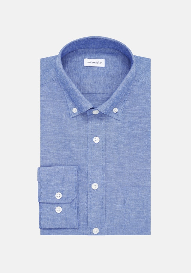 Regular Casual Hemd Uni in Mittelblau | Seidensticker Onlineshop