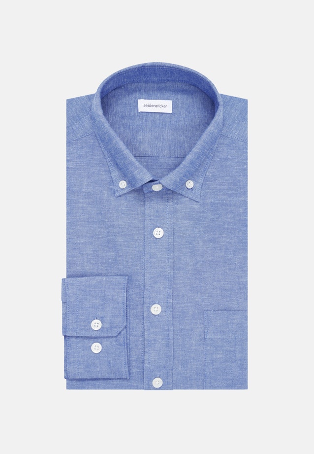 Regular Casual Hemd Uni in Mittelblau |  Seidensticker Onlineshop