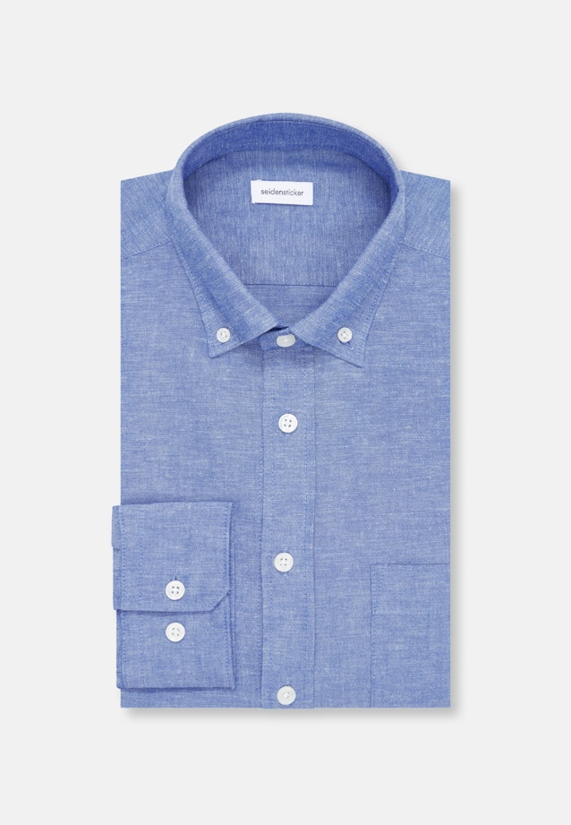 Regular Casual Hemd Uni in Mittelblau |  Seidensticker Onlineshop