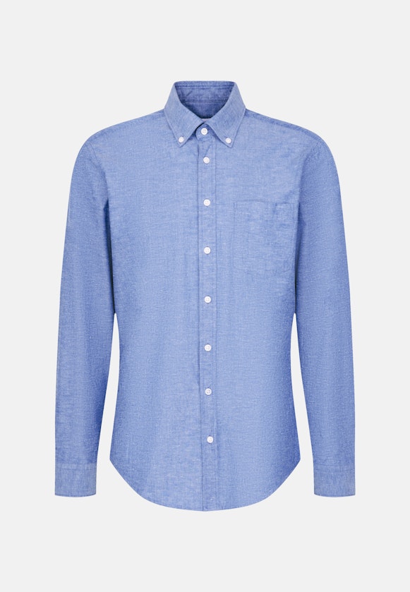 Regular Casual Hemd Uni in Mittelblau |  Seidensticker Onlineshop