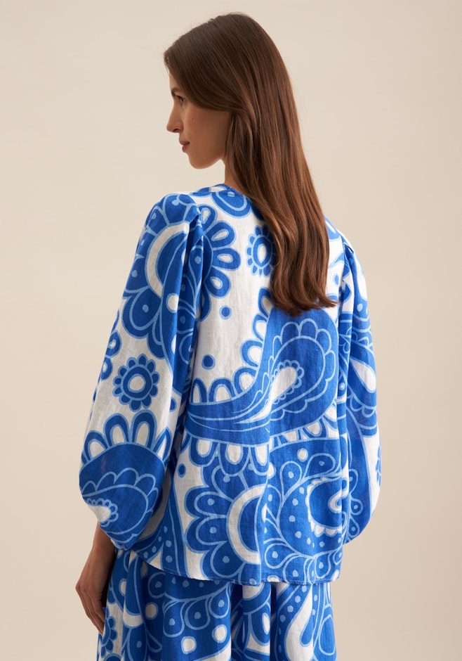 Shirt Paisley in Mittelblau | Seidensticker Onlineshop