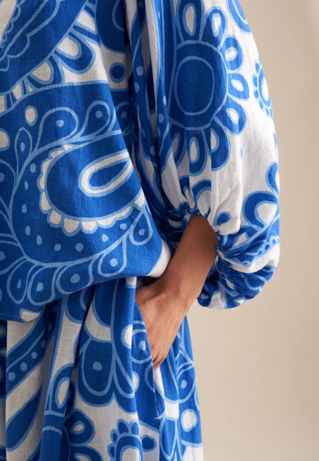 Chemise Paisley in Bleu Moyen |  Seidensticker Onlineshop