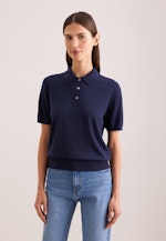 Polo léger en maille en laine et soie in Bleu Foncé |  Seidensticker Onlineshop