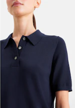 Lightweight knit polo shirt made of wool and silk in Dunkelblau |  Seidensticker Onlineshop