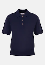 Lightweight knit polo shirt made of wool and silk in Dunkelblau |  Seidensticker Onlineshop
