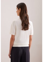 Leichtes Strick Poloshirt aus Wolle und Seide in Ecru |  Seidensticker Onlineshop