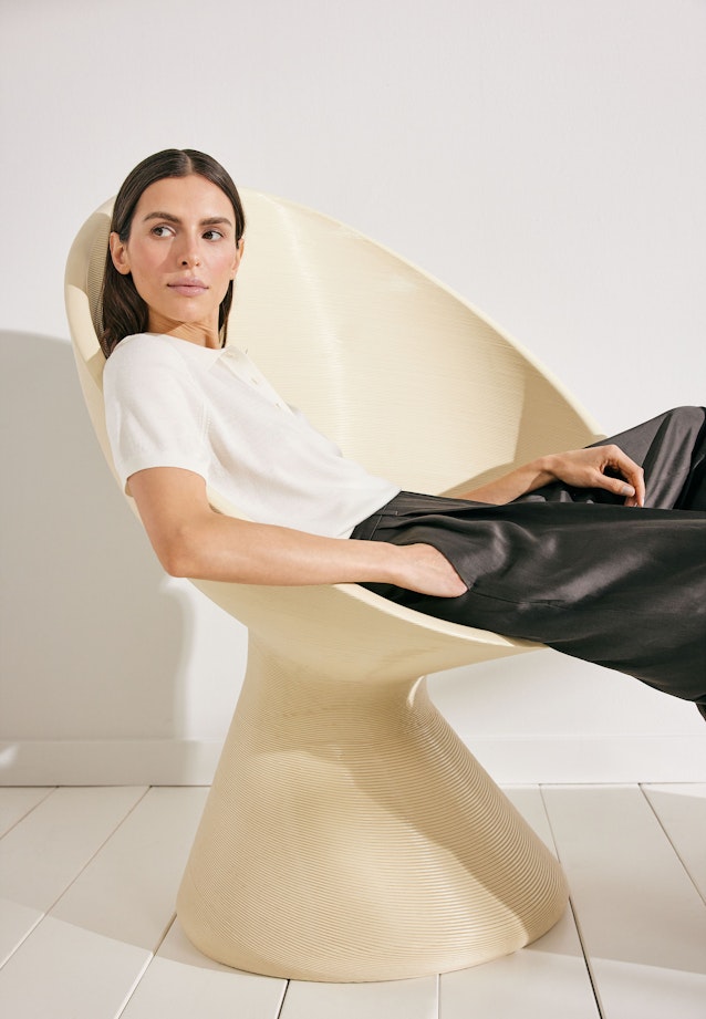 Polo léger en maille en laine et soie in Ecru |  Seidensticker Onlineshop