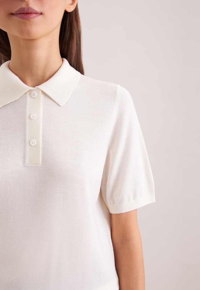 Polo léger en maille en laine et soie in Ecru |  Seidensticker Onlineshop