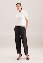 Leichtes Strick Poloshirt aus Wolle und Seide in Ecru |  Seidensticker Onlineshop