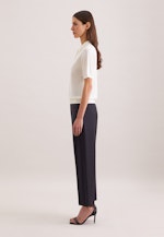 Leichtes Strick Poloshirt aus Wolle und Seide in Off white |  Seidensticker Onlineshop